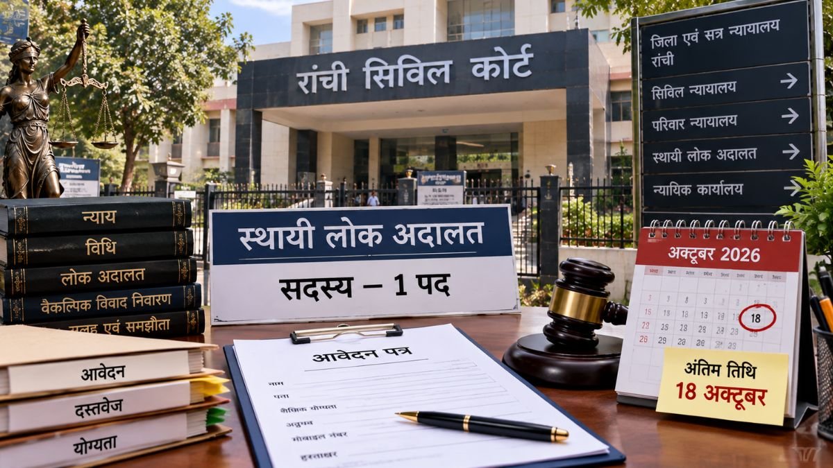 रांची सिविल कोर्ट में भर्ती, स्थायी लोक अदालत में सदस्य के एक पद के लिए आवेदन शुरू